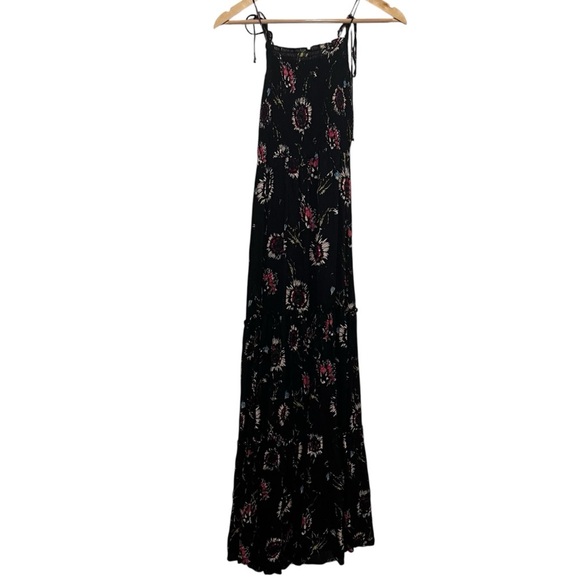 FREE PEOPLE Garden Party Black Floral Tiered Maxi Dress Size XS - Picture 4 of 14
